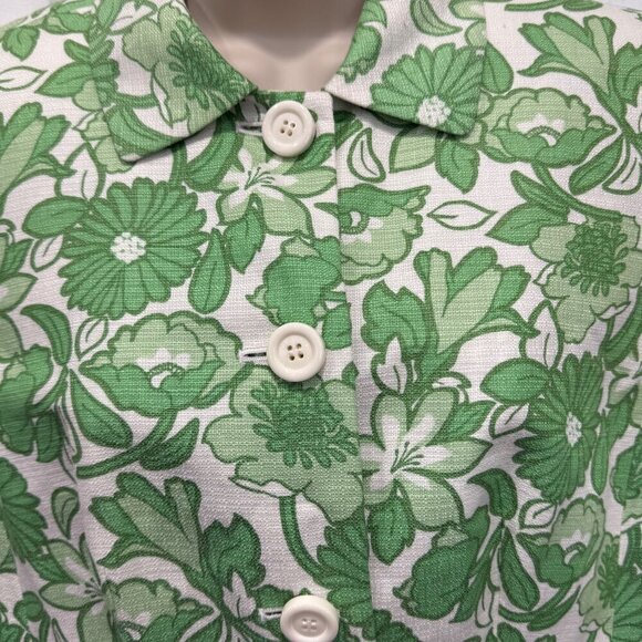 Loft Womens Green White Floral Linen Rayon Blend Jacket Blazer Size 4 New - Picture 8 of 8